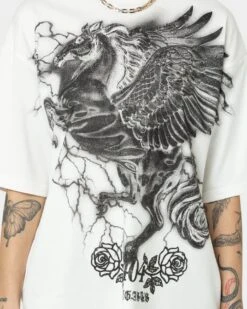 404 Pegasus Vintage T-Shirt Off White -Mitchell & Ness Shop 02036747 YO007 womens 0030