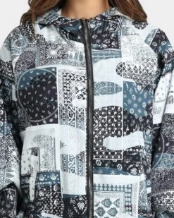 XXIII Women's Mylah Bandana Puffer Jacket Black/White -Mitchell & Ness Shop 02036790 YB012 womens 0030