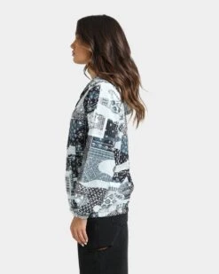 XXIII Women's Mylah Bandana Puffer Jacket Black/White -Mitchell & Ness Shop 02036790 YB012 womens 0060