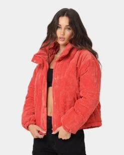 XXIII Women's Schyler Corduroy Puffer Jacket Red