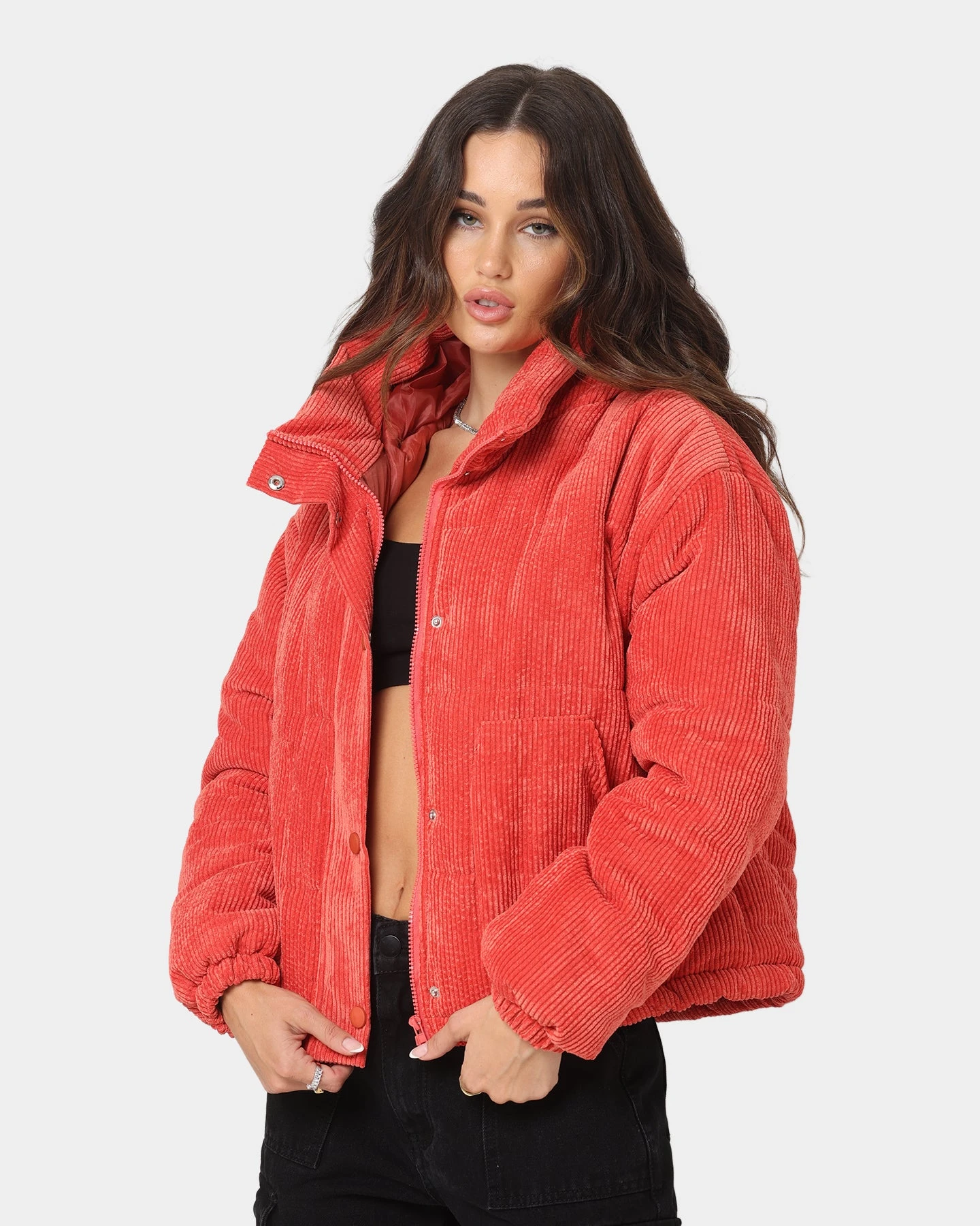 XXIII Women's Schyler Corduroy Puffer Jacket Red XXIII Women's Schyler Corduroy Puffer Jacket Red -Mitchell & Ness Shop 02036806 YR001 womens 0010
