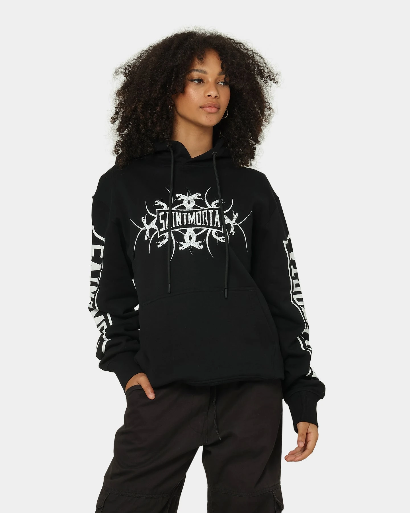 Saint Morta Venom Hoodie Black/White Saint Morta Venom Hoodie Black/White -Mitchell & Ness Shop 02036910 YB012 womens 0010