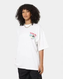 Loiter Tribute T-Shirt Off White -Mitchell & Ness Shop 02037387 YO007 womens 0020