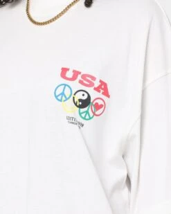 Loiter Tribute T-Shirt Off White -Mitchell & Ness Shop 02037387 YO007 womens 0040