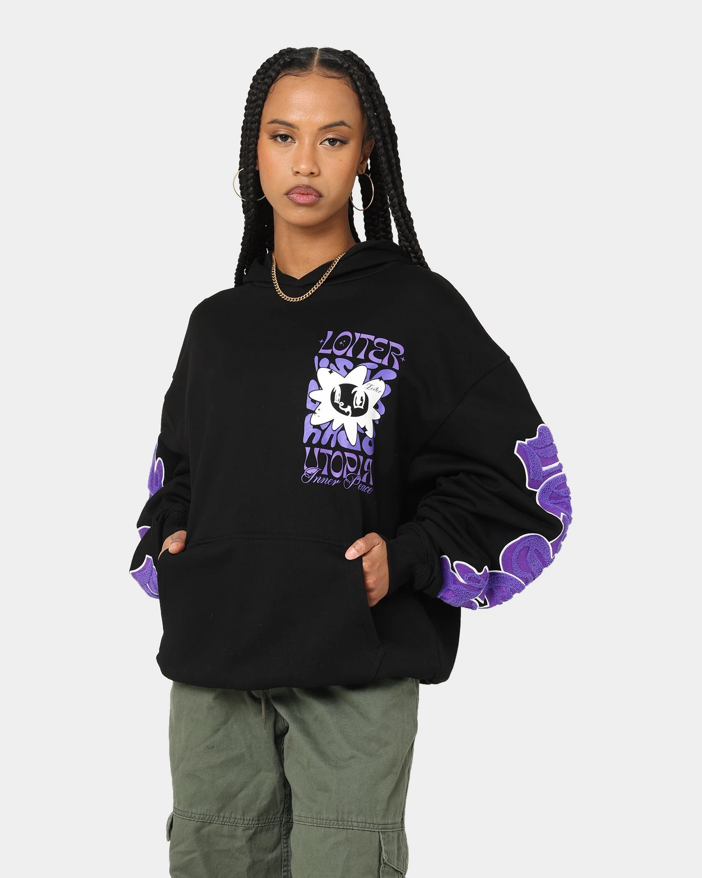 Loiter Fleur Hoodie Black