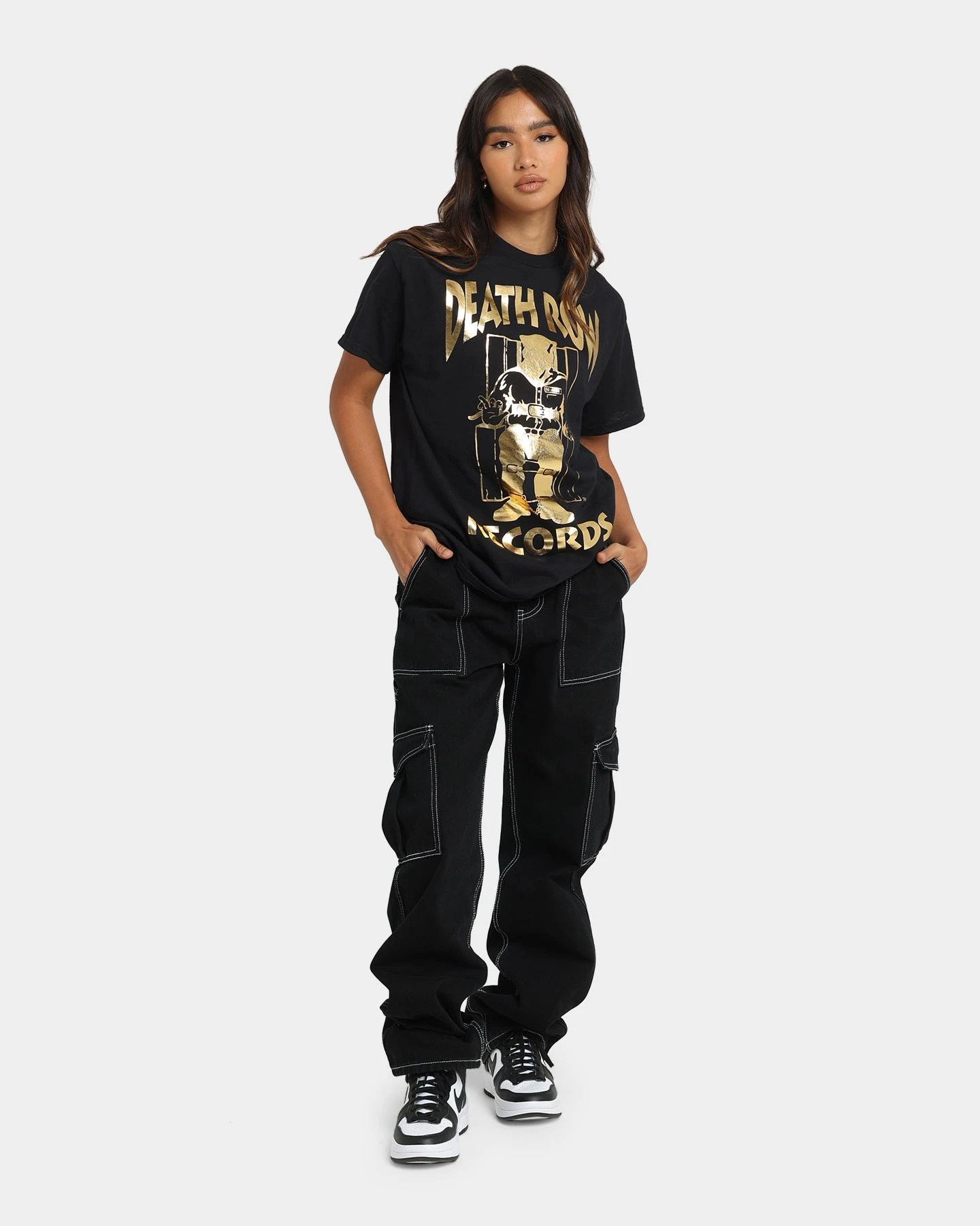 Death Row Records The Chair T-Shirt Black/Gold Death Row Records The Chair T-Shirt Black/Gold -Mitchell & Ness Shop 02037705 YB003 womens 0020