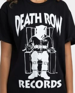 Death Row Records The Chair T-Shirt Black/White -Mitchell & Ness Shop 02037705 YB012 womens 0030