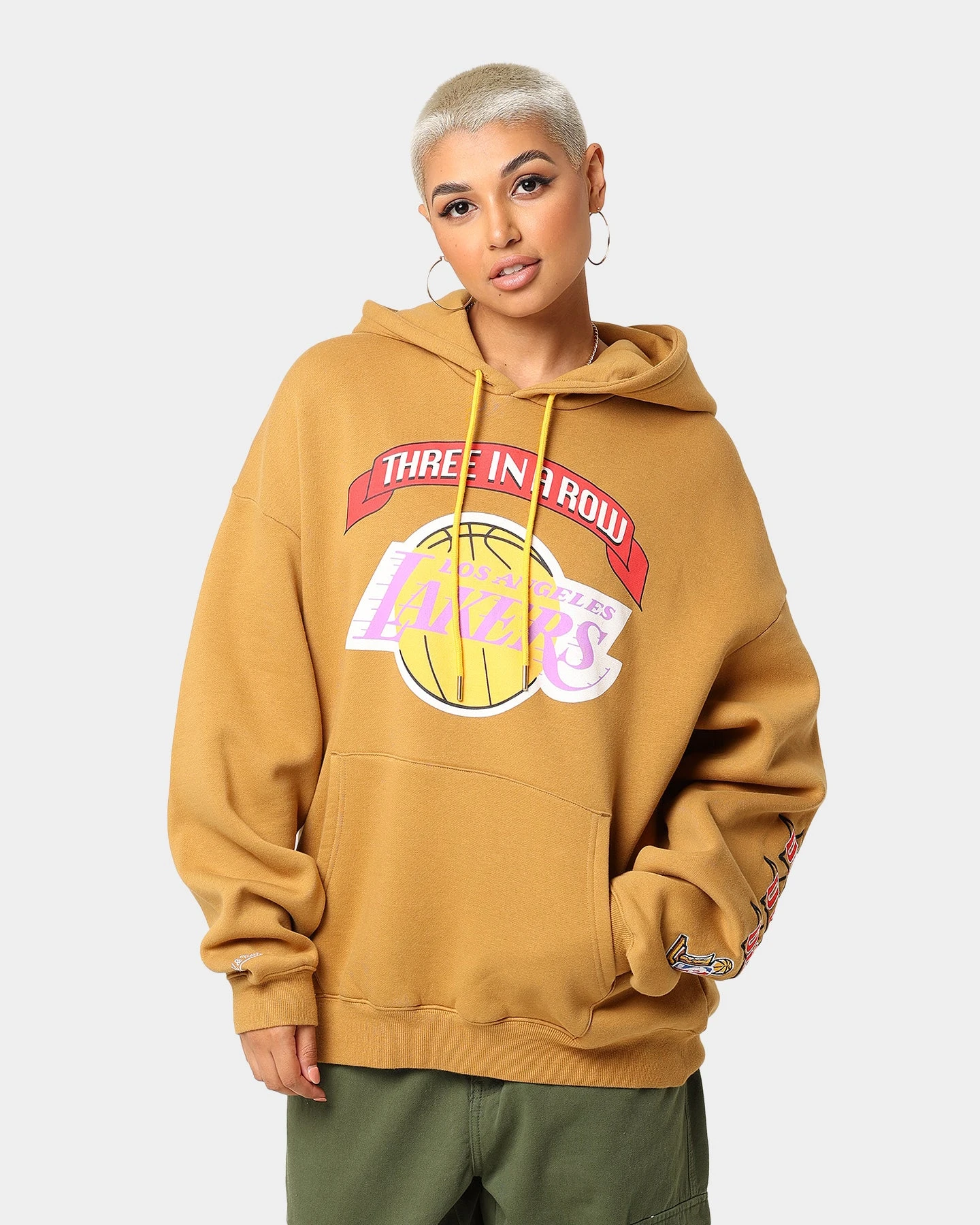 Mitchell & Ness Los Angeles Lakers 3-Peat Hoodie Bone Brown Mitchell & Ness Los Angeles Lakers 3-Peat Hoodie Bone Brown -Mitchell & Ness Shop 02038016 YB1007 womens 0010