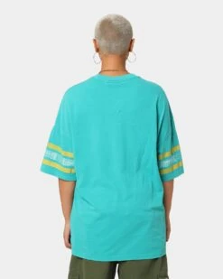 Majestic Athletic Anaheim Ducks Paisley Stripe Vintage T-Shirt Faded Teal -Mitchell & Ness Shop 02038123 YF458 womens 0040