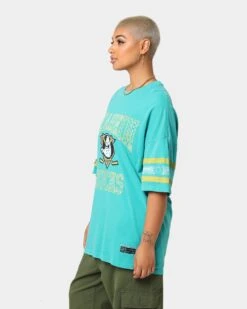 Majestic Athletic Anaheim Ducks Paisley Stripe Vintage T-Shirt Faded Teal -Mitchell & Ness Shop 02038123 YF458 womens 0060