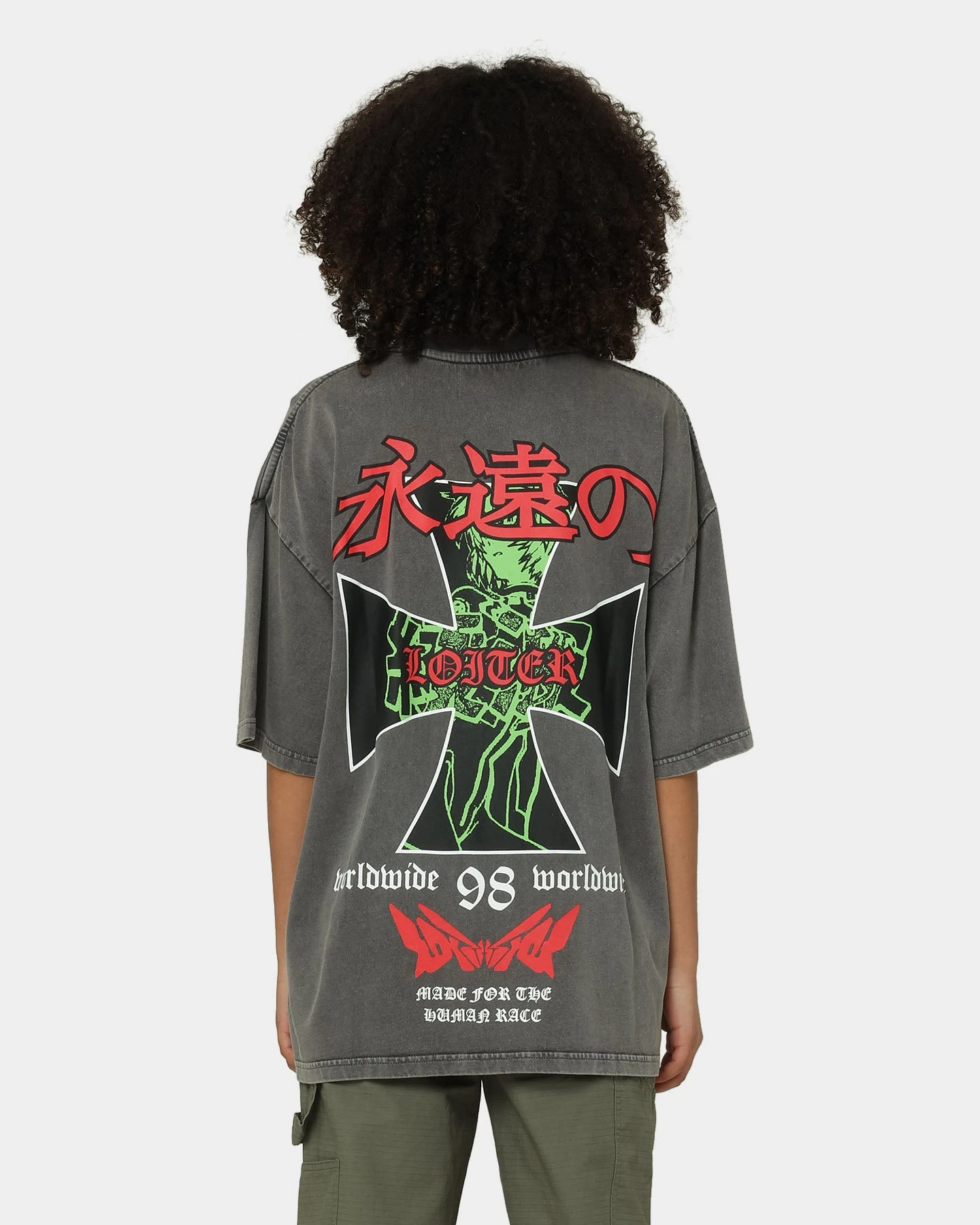 Loiter Eternal Vintage T-Shirt Charcoal Loiter Eternal Vintage T-Shirt Charcoal -Mitchell & Ness Shop 02038129 YC300 womens 0050