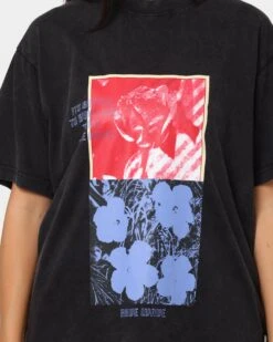 Dead Studios Flower Wave Vintage T-Shirt Vintage Black/Multi-Coloured -Mitchell & Ness Shop 02038555 YV091 womens 040