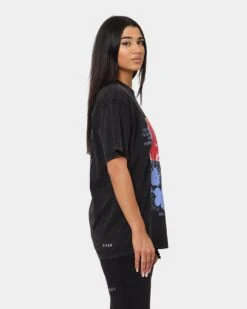 Dead Studios Flower Wave Vintage T-Shirt Vintage Black/Multi-Coloured -Mitchell & Ness Shop 02038555 YV091 womens 060