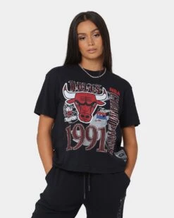 Mitchell & Ness Women's Chicago Bulls Vintage '91 Finals T-Shirt Faded Black