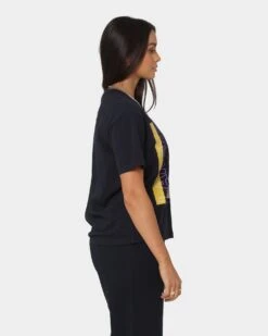 Mitchell & Ness Women's Los Angeles Lakers Vintage '91 Finals T-Shirt Faded Black -Mitchell & Ness Shop 02038862 YB554 womens 0050