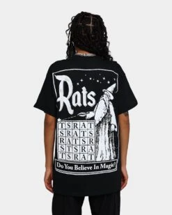 Rats Get Fat Rats Magic T-Shirt Black -Mitchell & Ness Shop 02038899 YB001 womens 0050