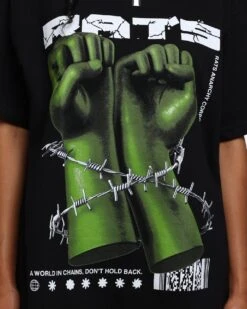 Rats Get Fat Throwing Hands T-Shirt Black 4 Rats Get Fat Throwing Hands T-Shirt Black -Mitchell & Ness Shop 02038904 YB001 womens 0030