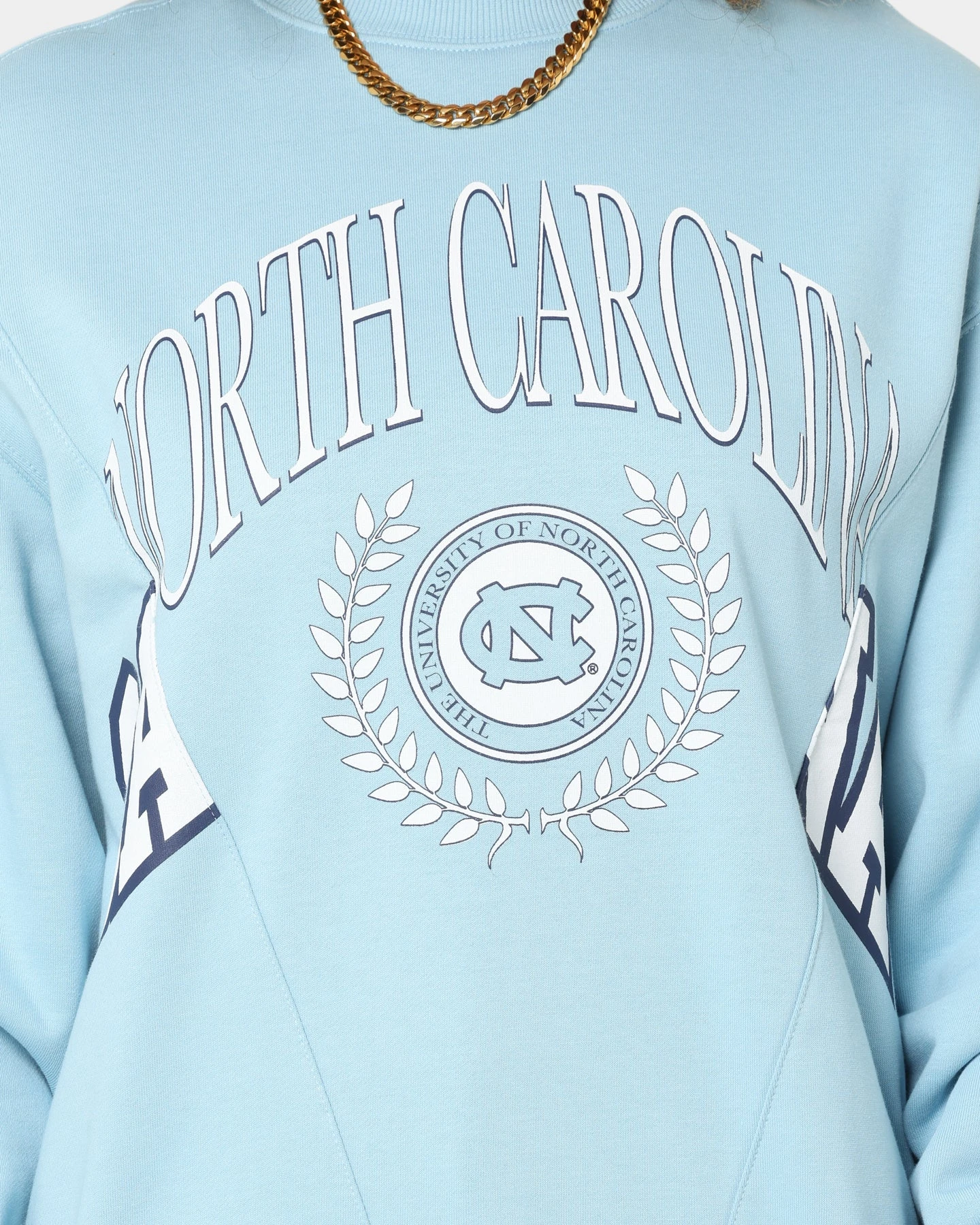 NCAA Women's UNC Tar Heels Vintage Split Crewneck Carolina Blue NCAA Women's UNC Tar Heels Vintage Split Crewneck Carolina Blue -Mitchell & Ness Shop 02039020 YX187 womens 0030
