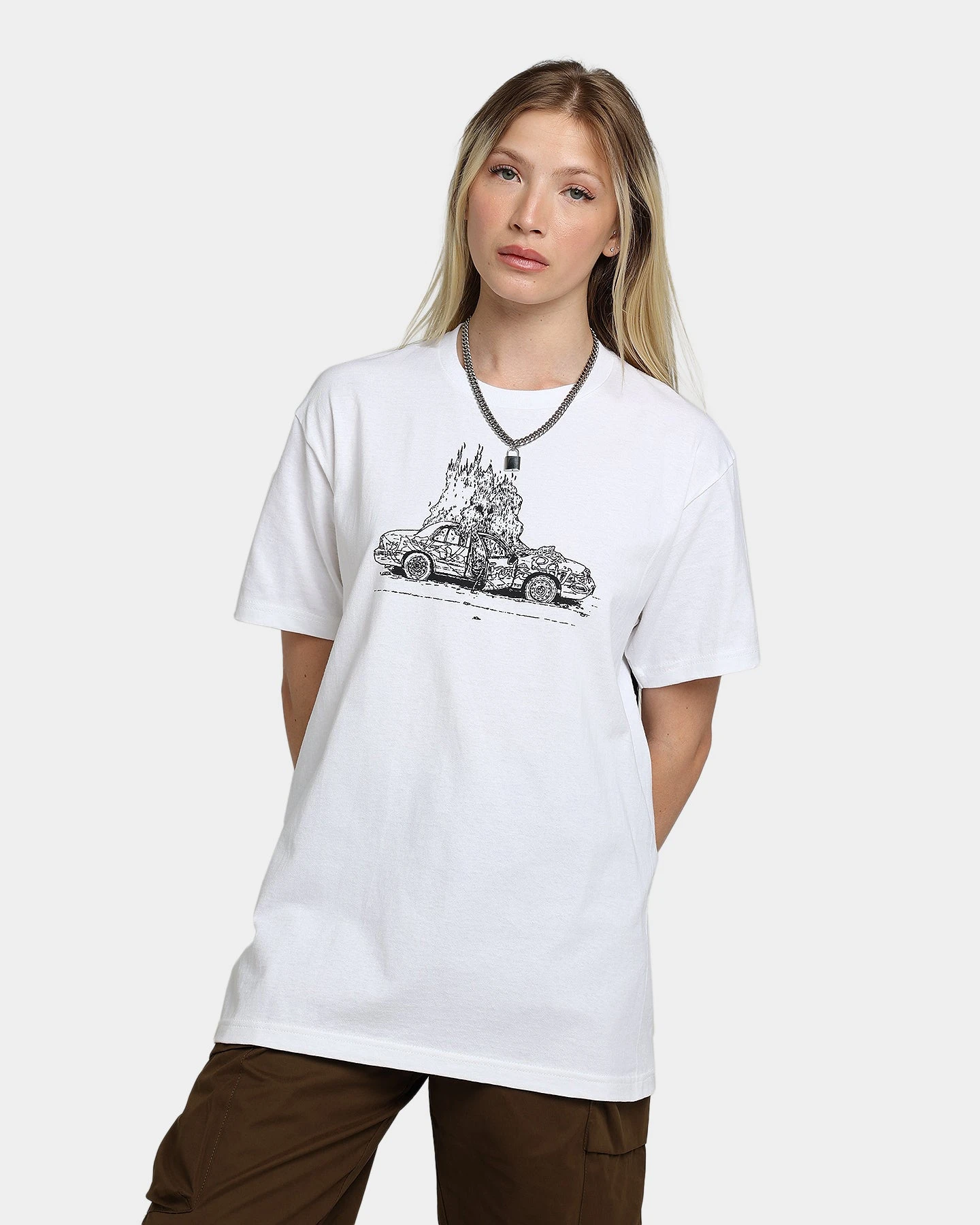 Rats Get Fat X Funeral French FF Car T-Shirt White Rats Get Fat X Funeral French FF Car T-Shirt White -Mitchell & Ness Shop 02039072 YW100 womens 015