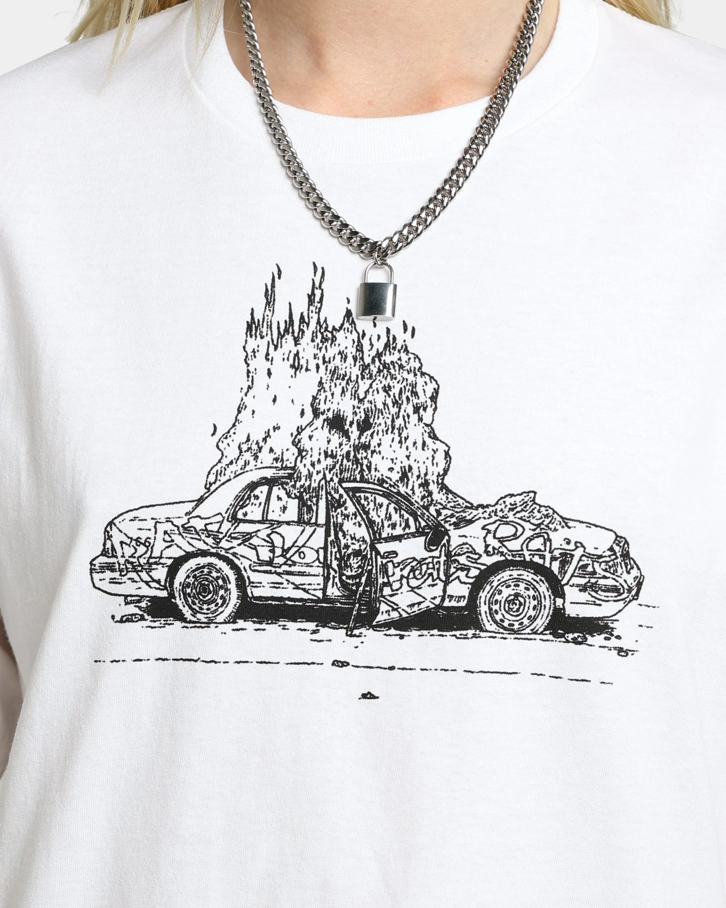 Rats Get Fat X Funeral French FF Car T-Shirt White Rats Get Fat X Funeral French FF Car T-Shirt White -Mitchell & Ness Shop 02039072 YW100 womens 030