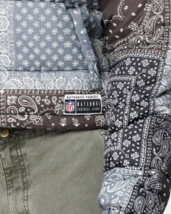 Majestic Athletic Women's Las Vegas Raiders Paisley Puffa Jacket Black -Mitchell & Ness Shop 02039086 YB001 womens 0070