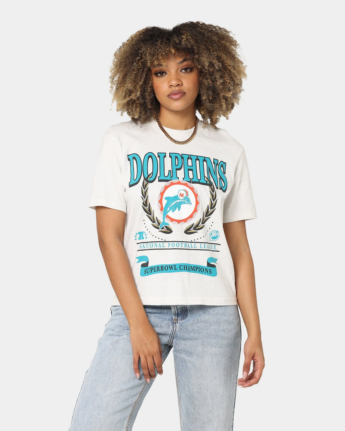 Mitchell & Ness Miami Dolphins National Boxy T-Shirt White Marle Mitchell & Ness Miami Dolphins National Boxy T-Shirt White Marle -Mitchell & Ness Shop 02039091 YW274 womens 0010