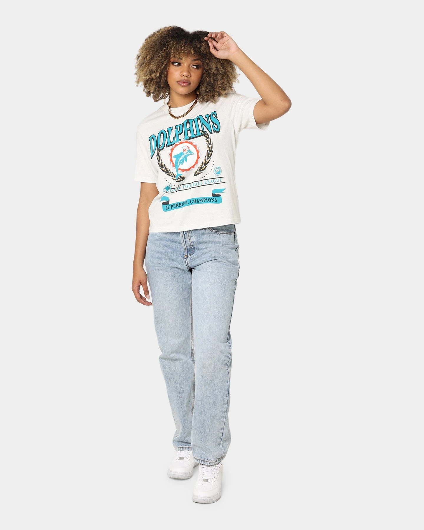 Mitchell & Ness Miami Dolphins National Boxy T-Shirt White Marle Mitchell & Ness Miami Dolphins National Boxy T-Shirt White Marle -Mitchell & Ness Shop 02039091 YW274 womens 0020