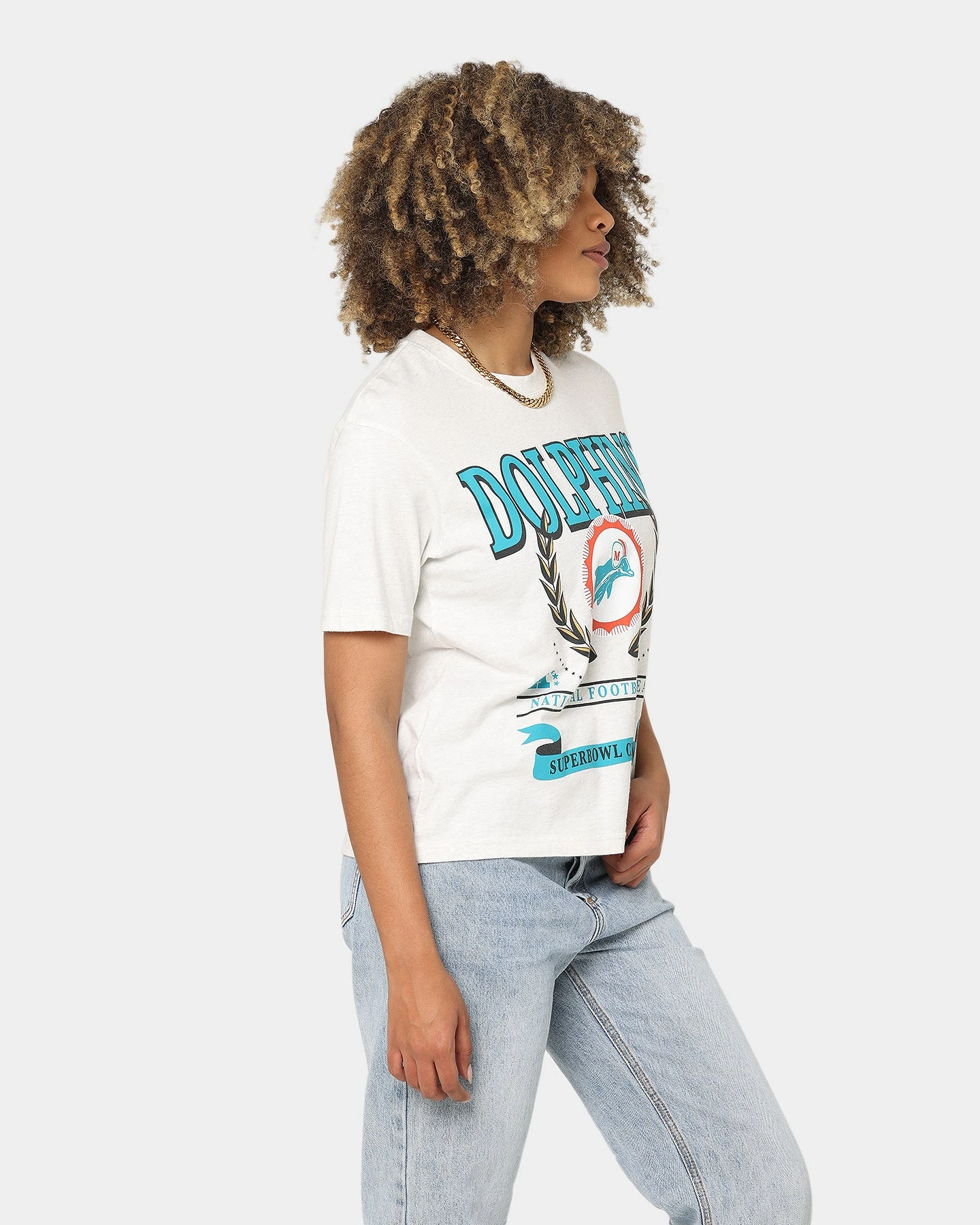 Mitchell & Ness Miami Dolphins National Boxy T-Shirt White Marle Mitchell & Ness Miami Dolphins National Boxy T-Shirt White Marle -Mitchell & Ness Shop 02039091 YW274 womens 0050