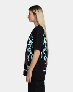 Goat Crew American T-Shirt Black -Mitchell & Ness Shop 02039117 YB001 womens 060