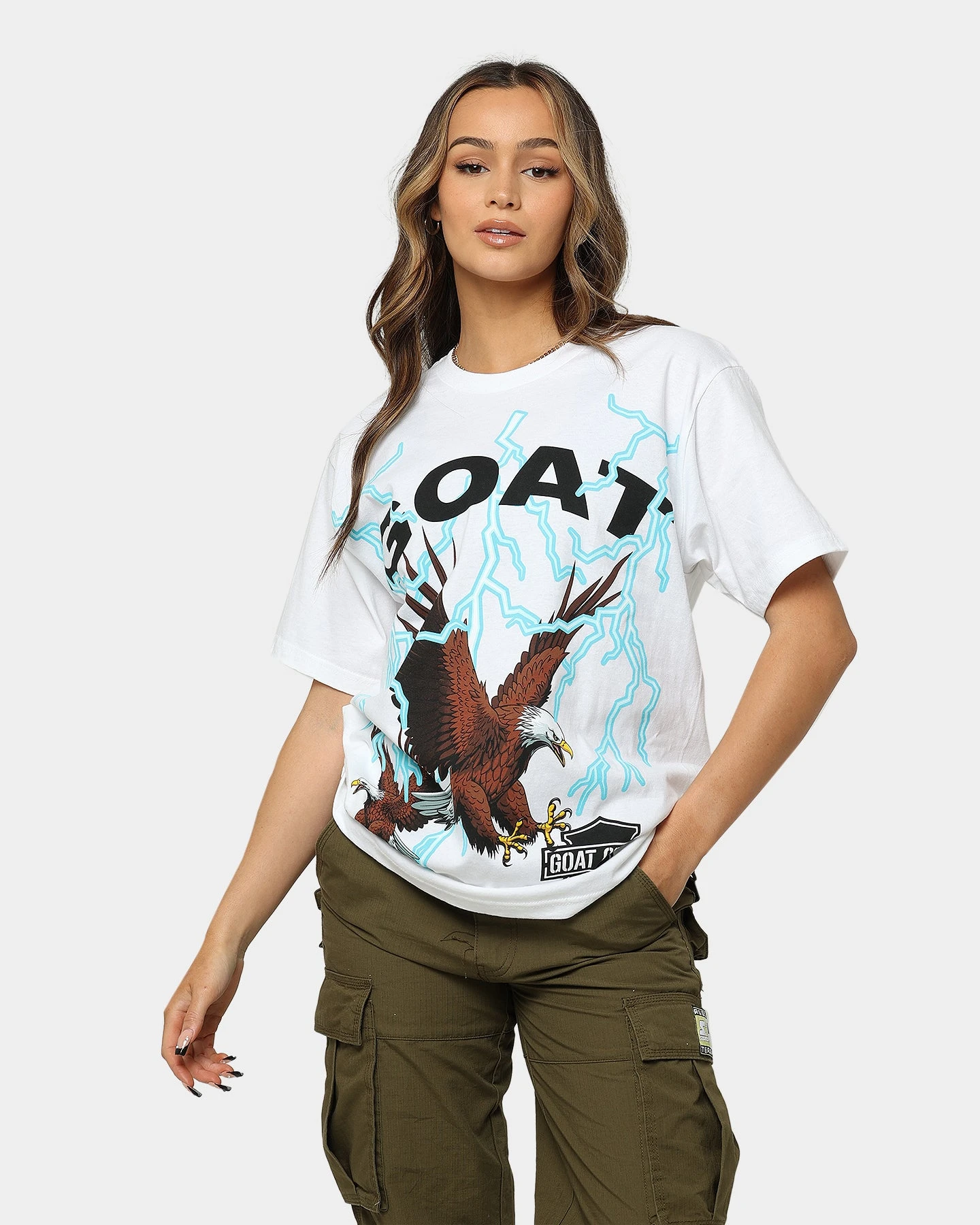 Goat Crew American Muscle T-Shirt White Goat Crew American Muscle T-Shirt White -Mitchell & Ness Shop 02039118 YW100 womens 010