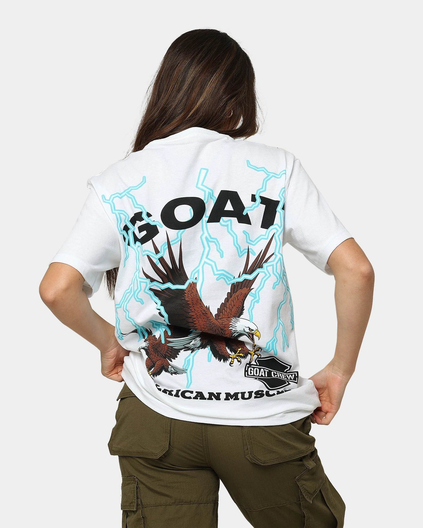 Goat Crew American Muscle T-Shirt White Goat Crew American Muscle T-Shirt White -Mitchell & Ness Shop 02039118 YW100 womens 020