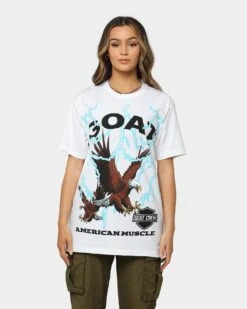 Goat Crew American Muscle T-Shirt White 5 Goat Crew American Muscle T-Shirt White -Mitchell & Ness Shop 02039118 YW100 womens 040