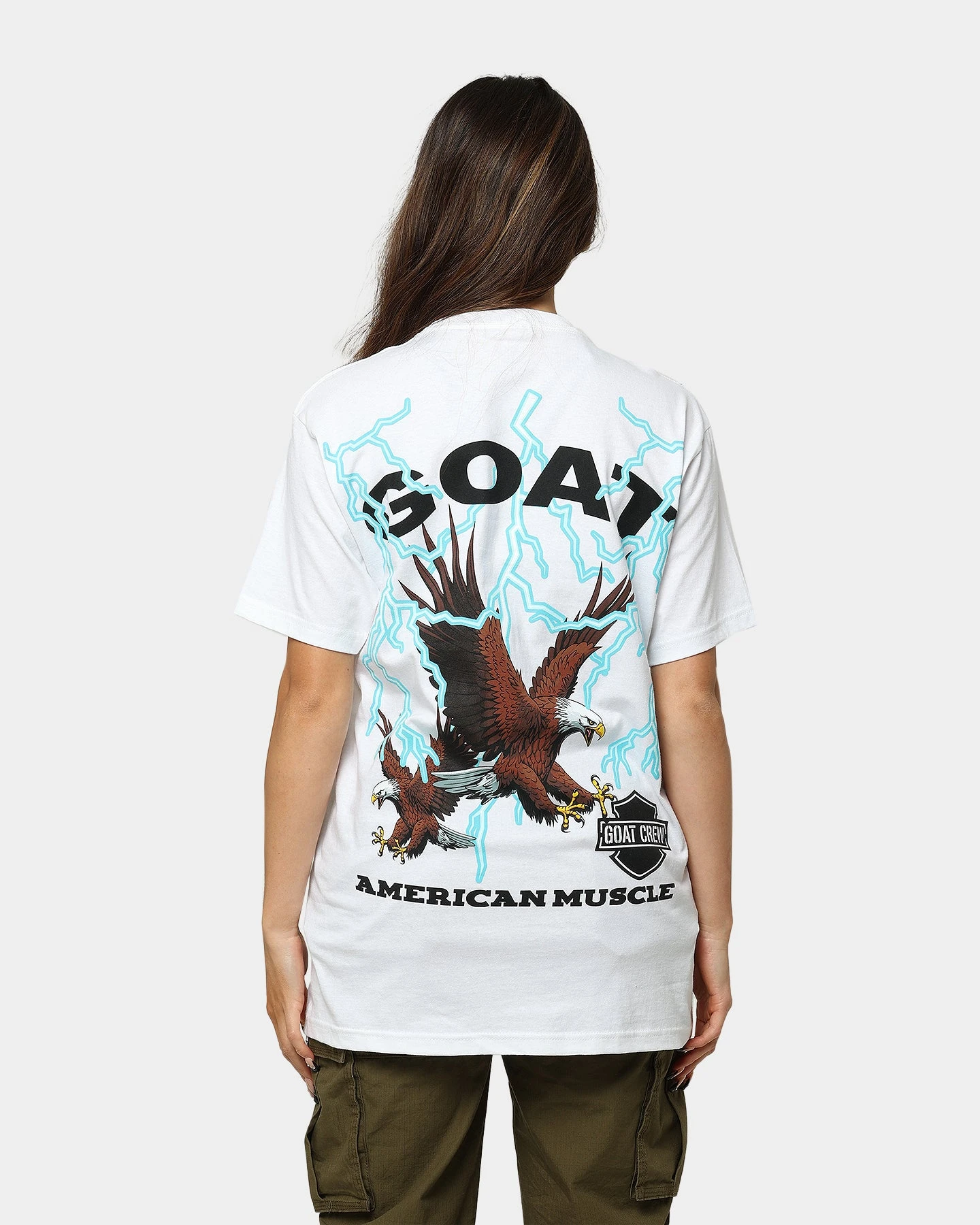 Goat Crew American Muscle T-Shirt White Goat Crew American Muscle T-Shirt White -Mitchell & Ness Shop 02039118 YW100 womens 050