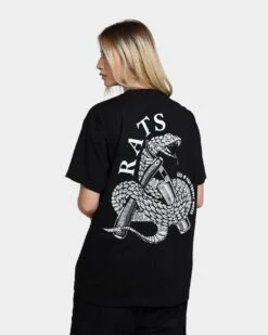 Rats Get Fat Cut Throat Short Sleeve T-Shirt Black