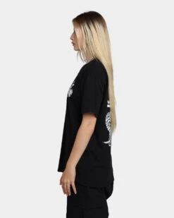 Rats Get Fat Cut Throat Short Sleeve T-Shirt Black -Mitchell & Ness Shop 02039122 YB001 womens 060