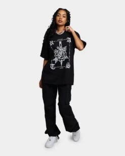 Rats Get Fat No Love T-Shirt Black -Mitchell & Ness Shop 02039128 YB001 womens 0030