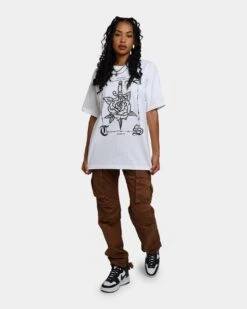 Rats Get Fat No Love T-Shirt White -Mitchell & Ness Shop 02039128 YW100 womens 0030