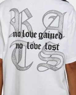 Rats Get Fat No Love T-Shirt White -Mitchell & Ness Shop 02039128 YW100 womens 0050