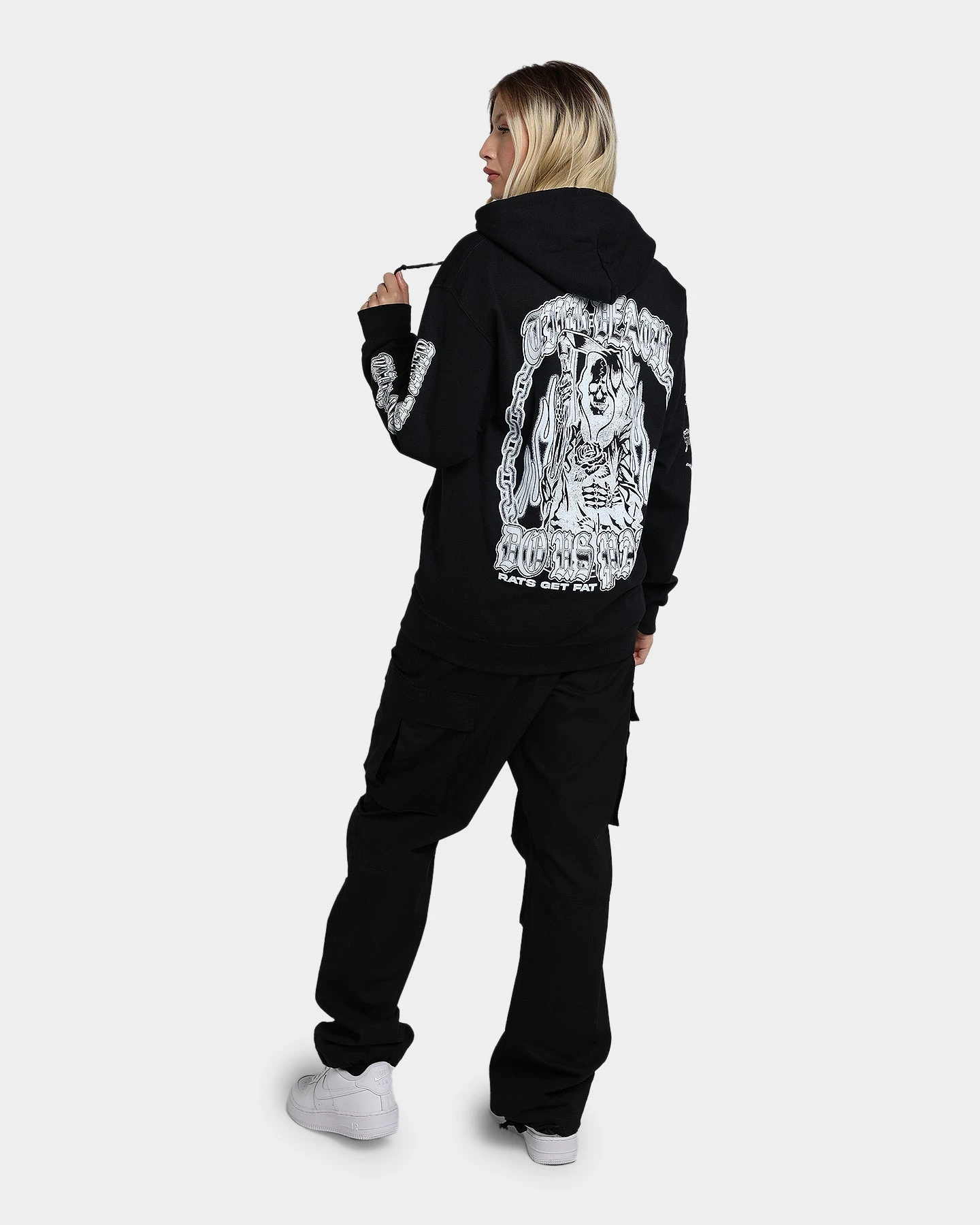 Rats Get Fat Till Death Hoodie Black Rats Get Fat Till Death Hoodie Black -Mitchell & Ness Shop 02039136 YB001 womens 020