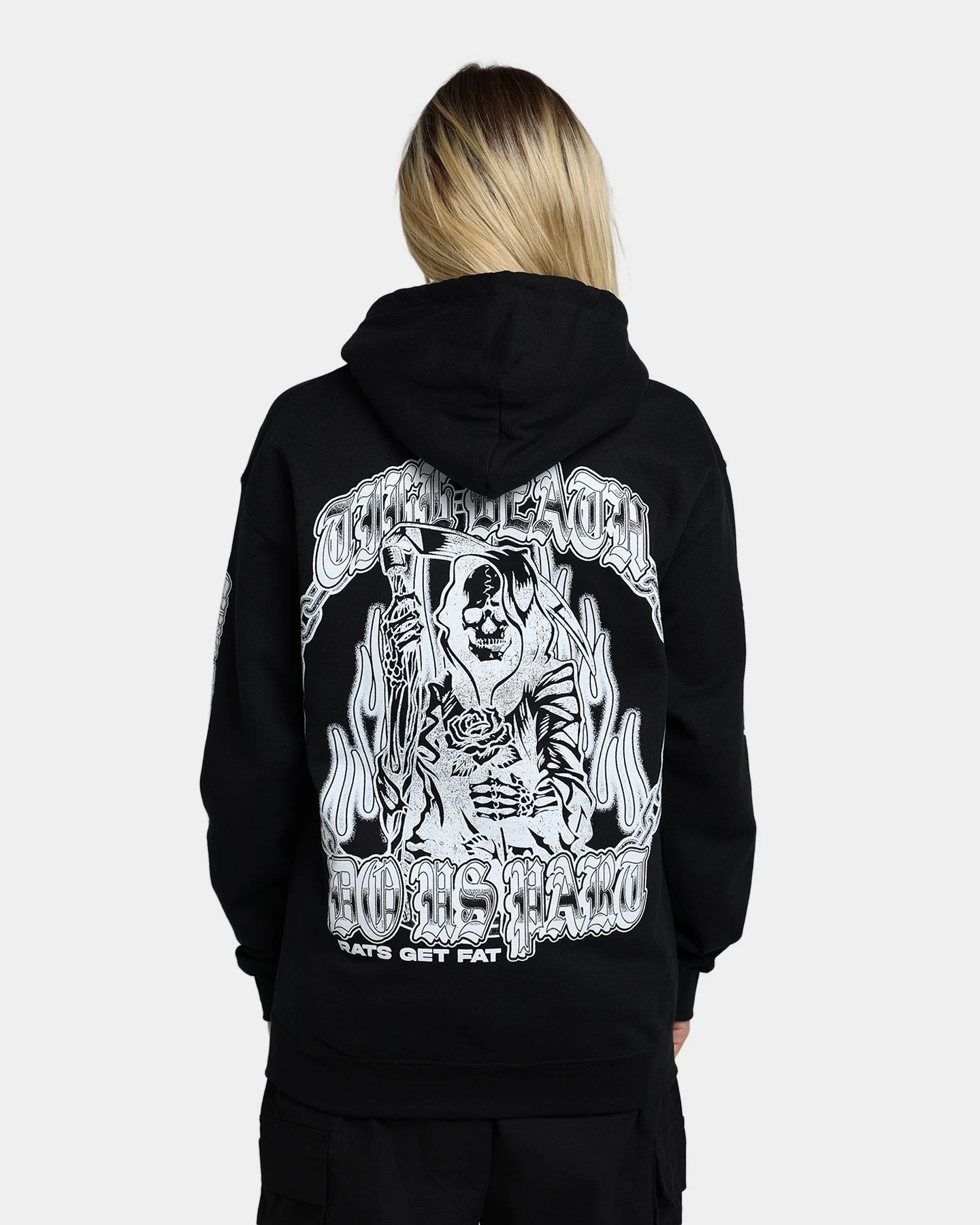 Rats Get Fat Till Death Hoodie Black Rats Get Fat Till Death Hoodie Black -Mitchell & Ness Shop 02039136 YB001 womens 040
