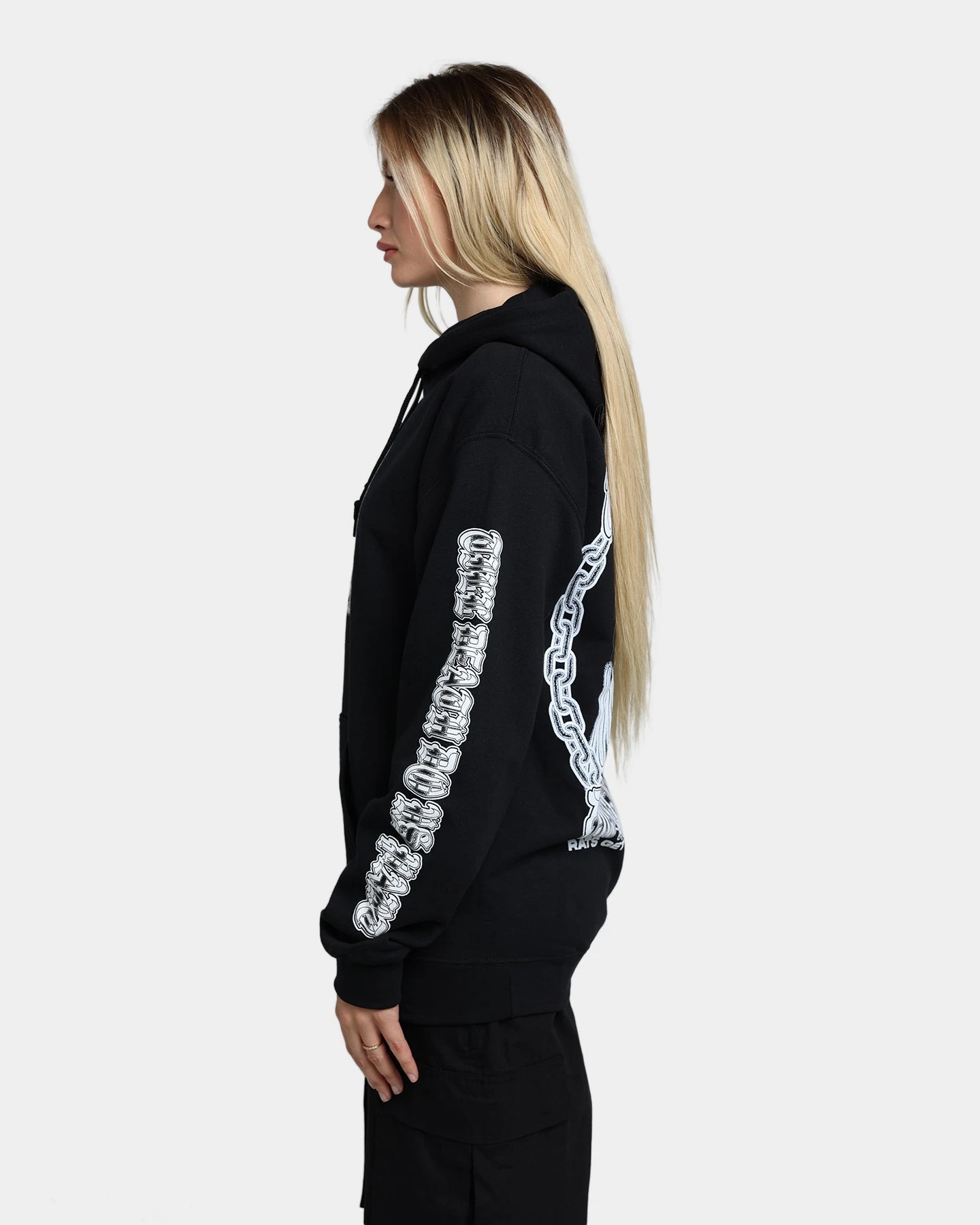 Rats Get Fat Till Death Hoodie Black Rats Get Fat Till Death Hoodie Black -Mitchell & Ness Shop 02039136 YB001 womens 060