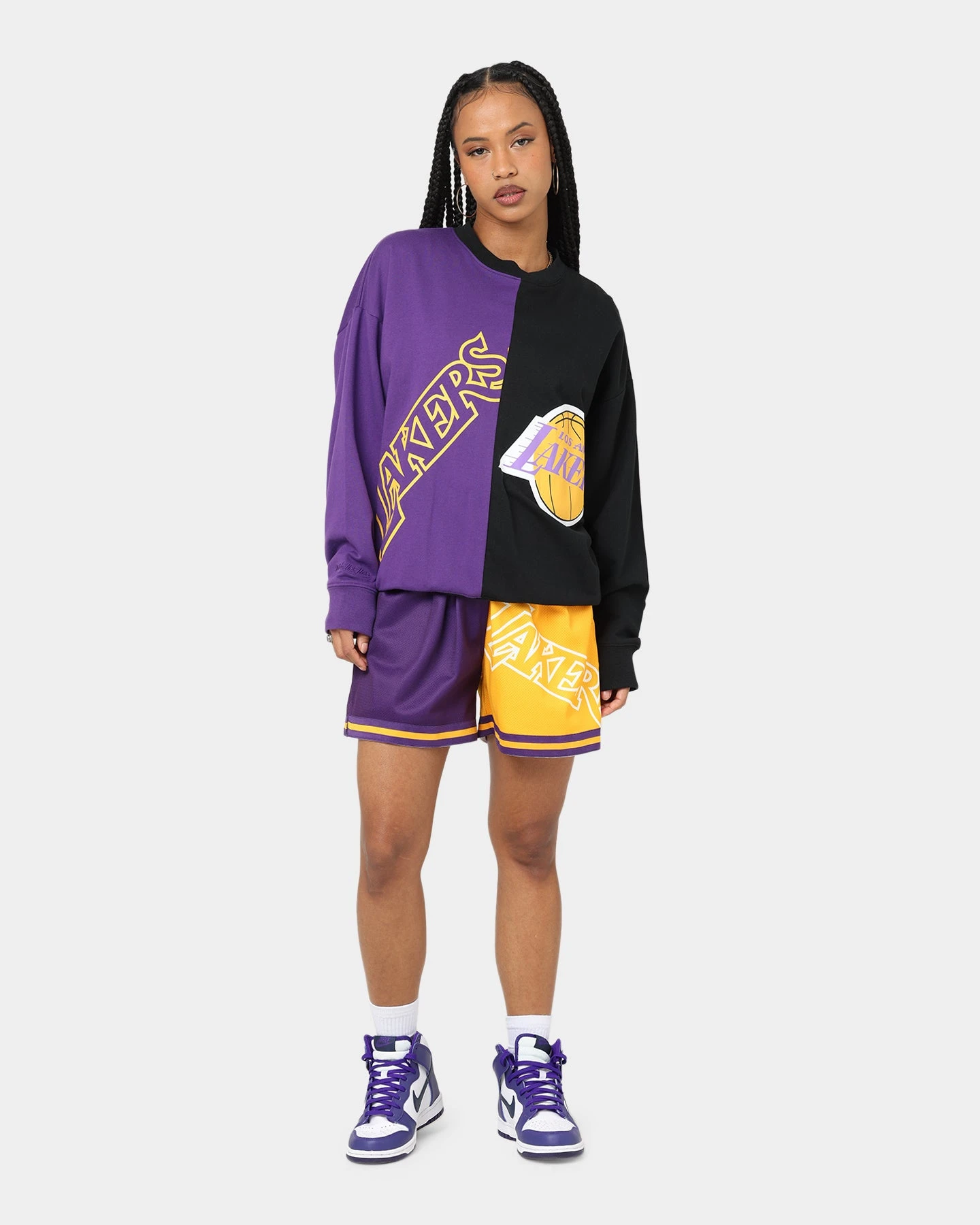 Mitchell & Ness Women's Los Angeles Lakers Big Face 5.0 Crewneck Purple Mitchell & Ness Women's Los Angeles Lakers Big Face 5.0 Crewneck Purple -Mitchell & Ness Shop 02039152 YP200 womens 0020
