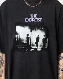 American Thrift X The Exorcist The Exorcist Poster Vintage T-Shirt Black Wash -Mitchell & Ness Shop 02039329 YB295 womens 0030