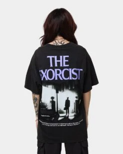 American Thrift X The Exorcist The Exorcist Poster Vintage T-Shirt Black Wash -Mitchell & Ness Shop 02039329 YB295 womens 0040