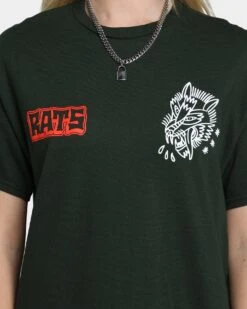 Rats Get Fat Baphomet T-Shirt Forest -Mitchell & Ness Shop 02039335 YF033 womens 030
