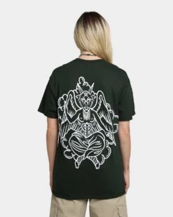 Rats Get Fat Baphomet T-Shirt Forest -Mitchell & Ness Shop 02039335 YF033 womens 040