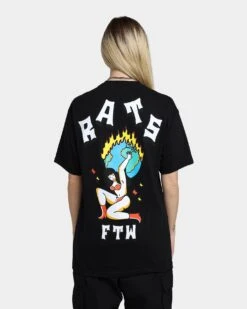 Rats Get Fat FTW T-Shirt Black -Mitchell & Ness Shop 02039339 YB001 womens 040