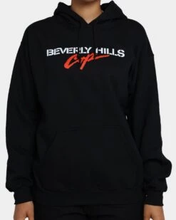 American Thrift X Beverly Hills Cop Logo Hoodie Black -Mitchell & Ness Shop 02039480 YB001 womens 0030