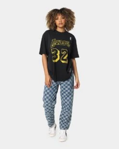 Mitchell & Ness Los Angeles Lakers Magic Johnson #32 N&N Vintage T-Shirt Faded Black -Mitchell & Ness Shop 02039546 YB554 womens 0030
