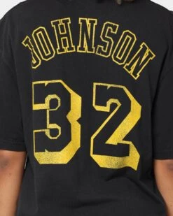 Mitchell & Ness Los Angeles Lakers Magic Johnson #32 N&N Vintage T-Shirt Faded Black -Mitchell & Ness Shop 02039546 YB554 womens 0050